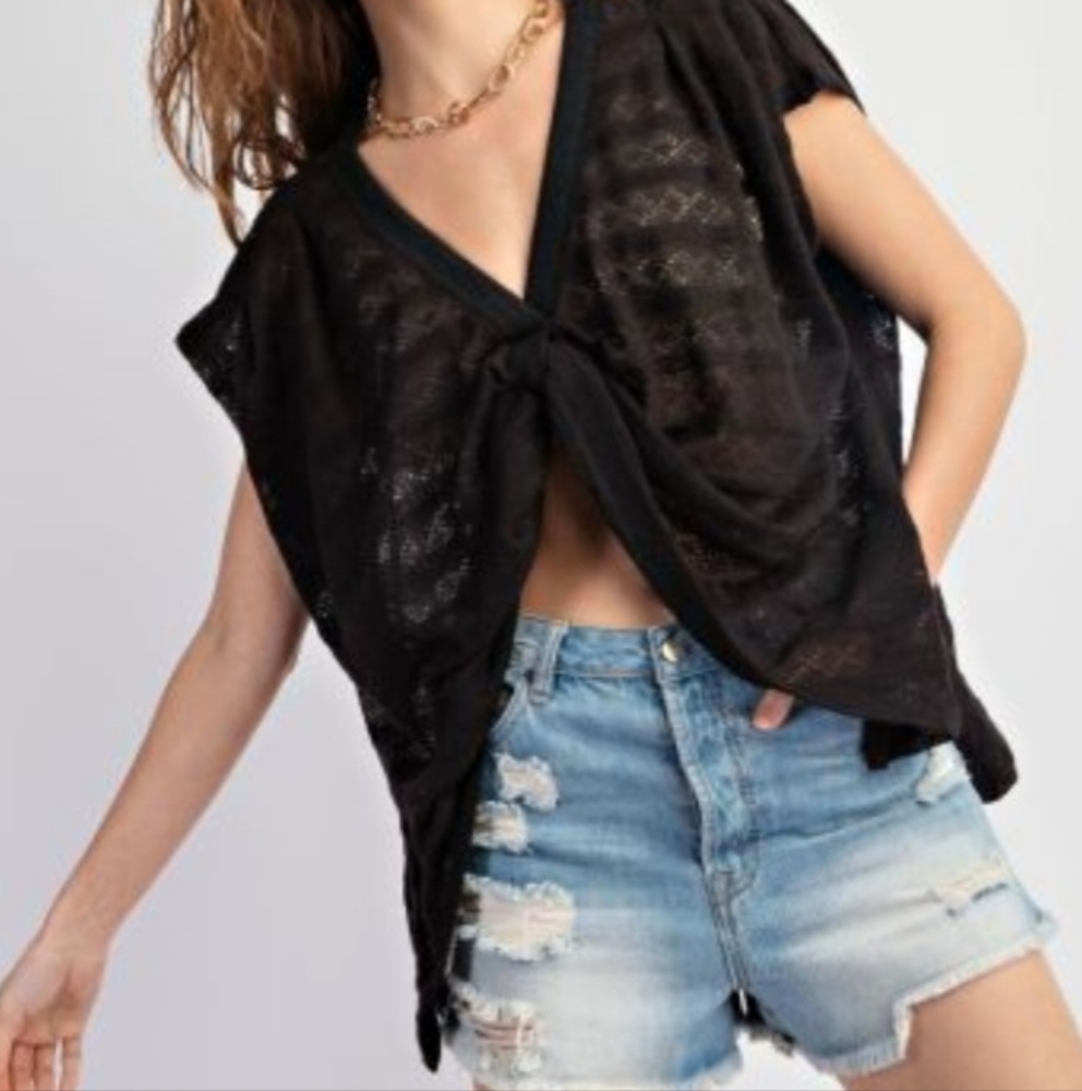 NWT! Easel Black Women's Top LARGE